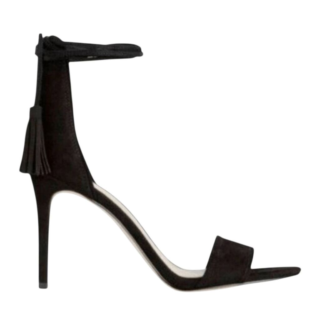 ANN TAYLOR Esme Tassel Ankle Wrap Heeled Sandal Size 6.5M
